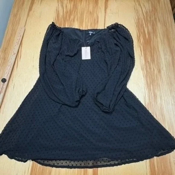 Missguided Plus Black Long Sleeve Swiss Dot Dress – US 20 – NWT - Picture 16 of 16